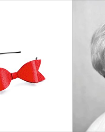 BowBandRed, felt label