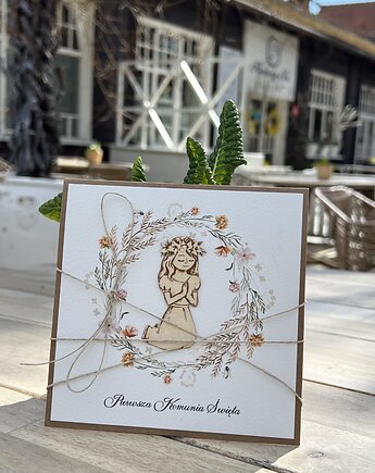 Kartka na komunię ręcznie robiona - Pierwsza Komunia Święta