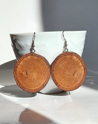 Duże kolczyki z drewna, mazuni