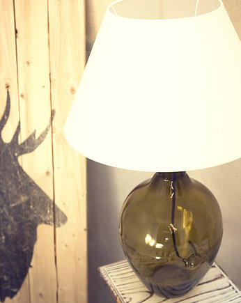 Szklana lampa stołowa RAFAELLO oliwkowa, GIE EL