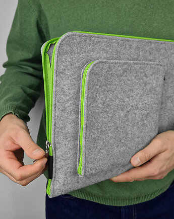ETUI NA LAPTOPA filcowe zielony zamek, purol design