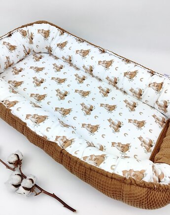 Kokon niemowlęcy z wyjmowanym materacem, kokon w liski, Enitka Sweet Baby Room
