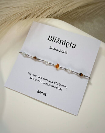 Bransoletka znak zodiaku Bliźnięta srebrne kulki, Bring Biżuteria