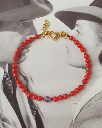 Kolor i energia Bransoletka z koralem i ametystem, galeria nuit