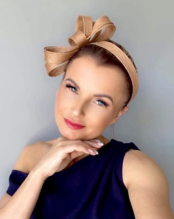 Fascynator toffi beżowy brązowy  / inne kolory, MONIKA SAXTON LUXURIOUS MILLINERY