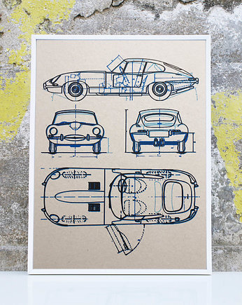 WYDRUK NA TEKTURZE 30X40 JAGUAR E TYPE, 777 Tshirts