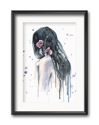Dziewczyna z makami, 21x30 cm, JUST ILUST Justyna Małczak