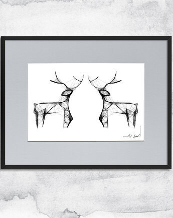 Grafika w ramie - jelonki, Maja Gajewska