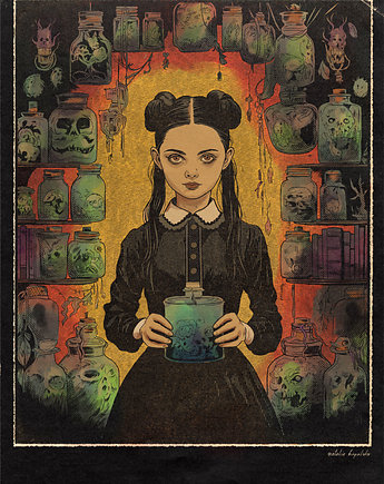 Plakat Wednesday Addams, Natalia Biegalska