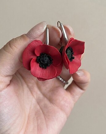 Kolczyki maki z gliny polimerowej. Handmade, MariaPolymer