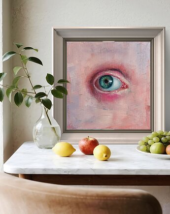 Oko malowane na płótnie z ramą, ALE SIE TWORZY