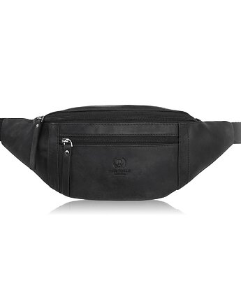 Saszetka męska skórzana na pas czarna nerka vintage Paolo Peruzzi AY-29-HBL, Paolo Peruzzi