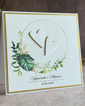Kartka ślubna w ozdobnej kopercie, W 45c, Anna Art and Crafts