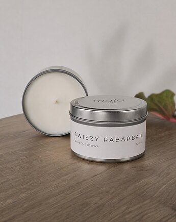 Świeca sojowa zapachowa Świeży Rabarbar 200 g w puszce, Malvhome