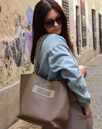 Skórzana torebka shopper - Sara, beautifulthings