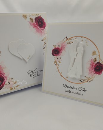 Kartka  ślubna z pudełkiem i kopertą, W26, Anna Art and Crafts