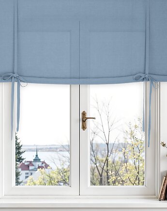 Roleta podwijana dusty blue heavy, so linen!