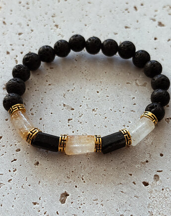 Bransoletka męska Cytryn i Turmalin, Chmolowska Jewellery
