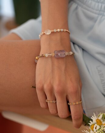 Bransoletka z Ametrynem Czaroitem i Jadeitem, w hand works