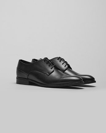 Czarne eleganckie buty sznurowane b015, BORGIO