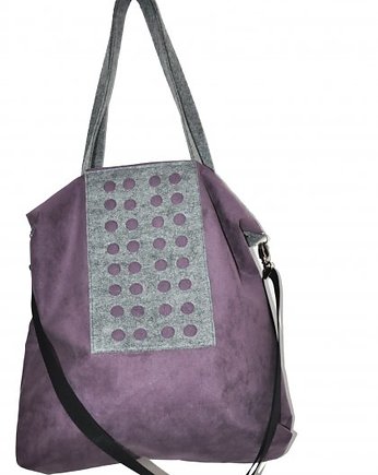 Torba hobo XXL - wrzos, szarość, PRACOWNIA 166