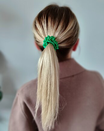 Gumka jedwabna, scrunchie, frotka green grass MINI, Capillum