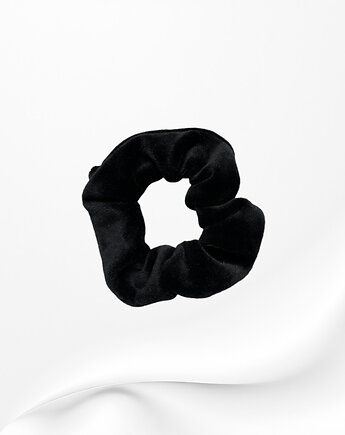 Scrunchie gumka frotka wąska welurowa czarna, Zdunetti
