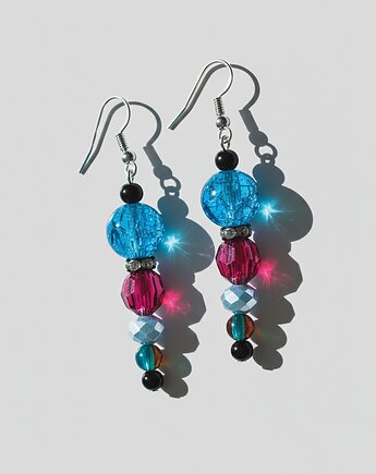 Kolorowe kolczyki sople z koralików, All My Jewelry
