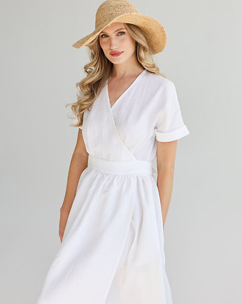 Lniana Sukienka JASMINE PURE WHITE, so linen!