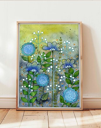 Oryginalna akwarela. Łąka  A4, Malgorzata Domanska