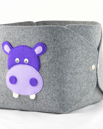 Pudełko na Zabawki - Hipopotam na Szarym, Green Sheep