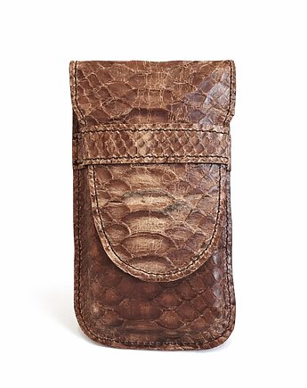 Etui na pióro długopis  podwójne K4brązowy krok, Lamato