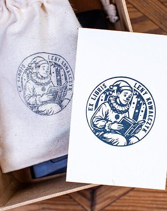 Stempel ex libris do książek - Klaun - Zestaw na prezent, RetroNadruk