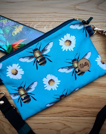 Mała torebka saszetka na telefon Pszczoły, Natty design