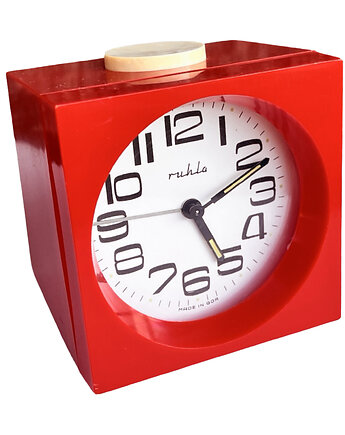 Mechaniczny budzik Ruhla, Czerwony Retro Design, Niemcy lata 70., Good Old Things