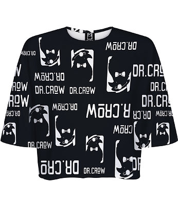 DR.CROW T-shirt Krótki CROP Logo Czarna, DrCrow