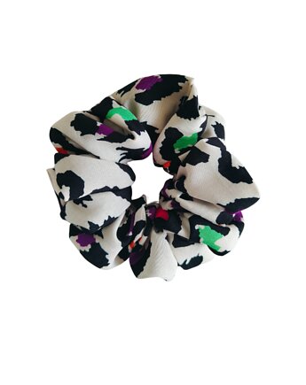 Scrunchie do włosów, gumka do włosów z wiskozy Panterkowy pop MAXI, Capillum