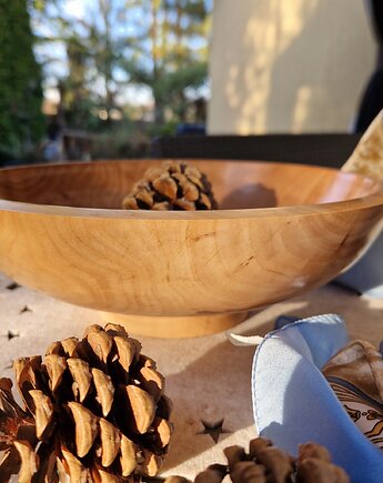 Duża misa z drewna jabłoni w stylu japońskim, Fairytalewood