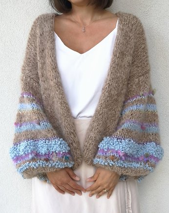 Kardigan Blue Pearl  długość 75 cm na  zamówienie, Oh! Sweater
