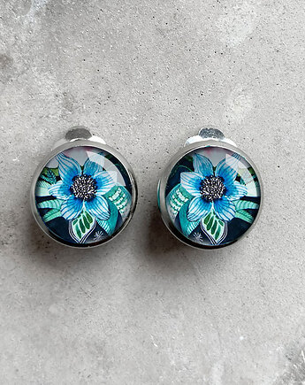 Blue flower klipsy idealne na prezent, muamua design