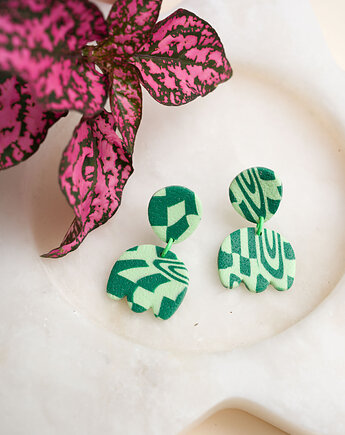 Wiszące kolczyki sztyfty MINI, Dwie Gliny