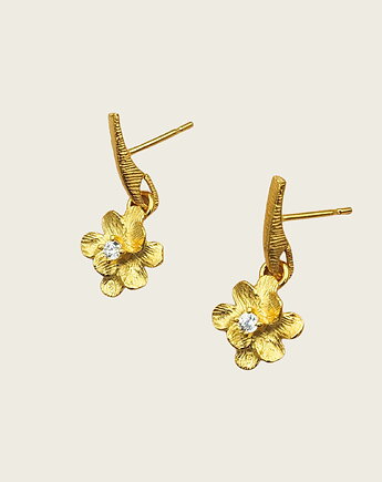 Kolczyki wiszące złote - Kwiaty Polne, KOS jewellery