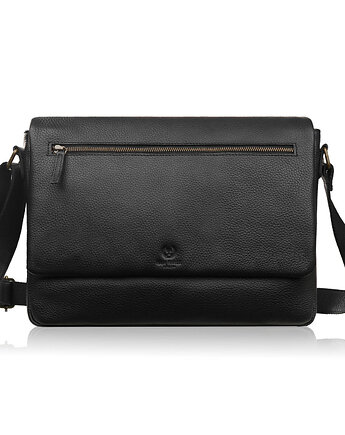 Torba męska skórzana na ramię na laptopa czarna Paolo Peruzzi IM-03-BL, Paolo Peruzzi