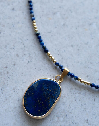 Naszyjnik z zawieszką lapis lazuli, Flow handmade