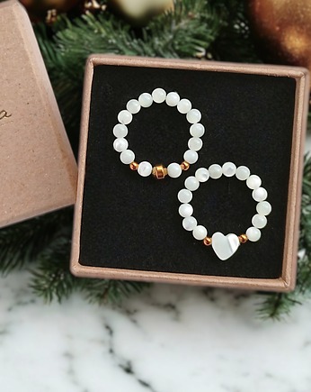 WYSYŁKA 24h : Zestaw pierścionków : muszla biała z serduszkiem, kaktusia