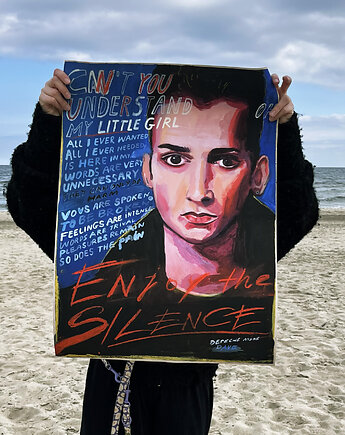 Enjoy the Silence Depeche Mode plakat Dave Gahan dla fana muzyki, BEATNIK illustration