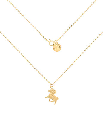 Pozłacany naszyjnik ze znakiem zodiaku Baran, MANJE