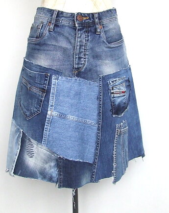 Patchworkowa spódnica jeans r.40/42, AnitaPalmerArt