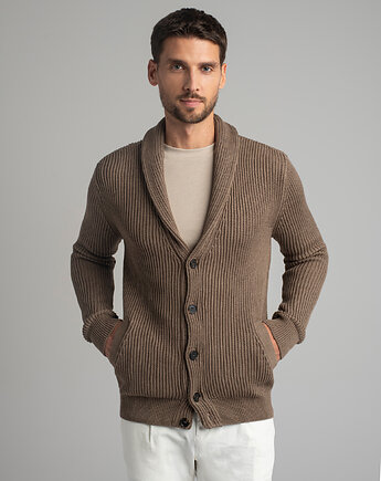 Sweter kardigan magnano vn brązowy, BORGIO