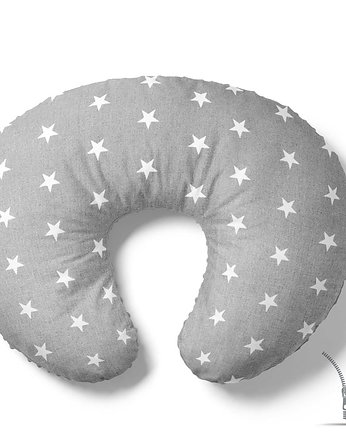 Poduszka rogal do karmienia Białe gwiazdki na szarym, Baby Love Decor